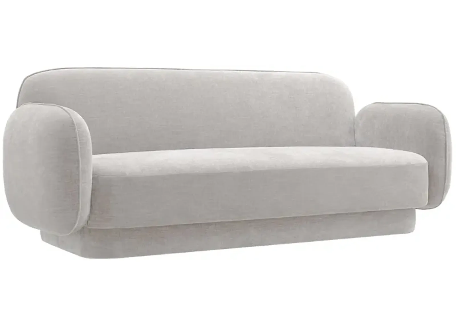 Kandor Stone Grey Textured Velvet Sofa