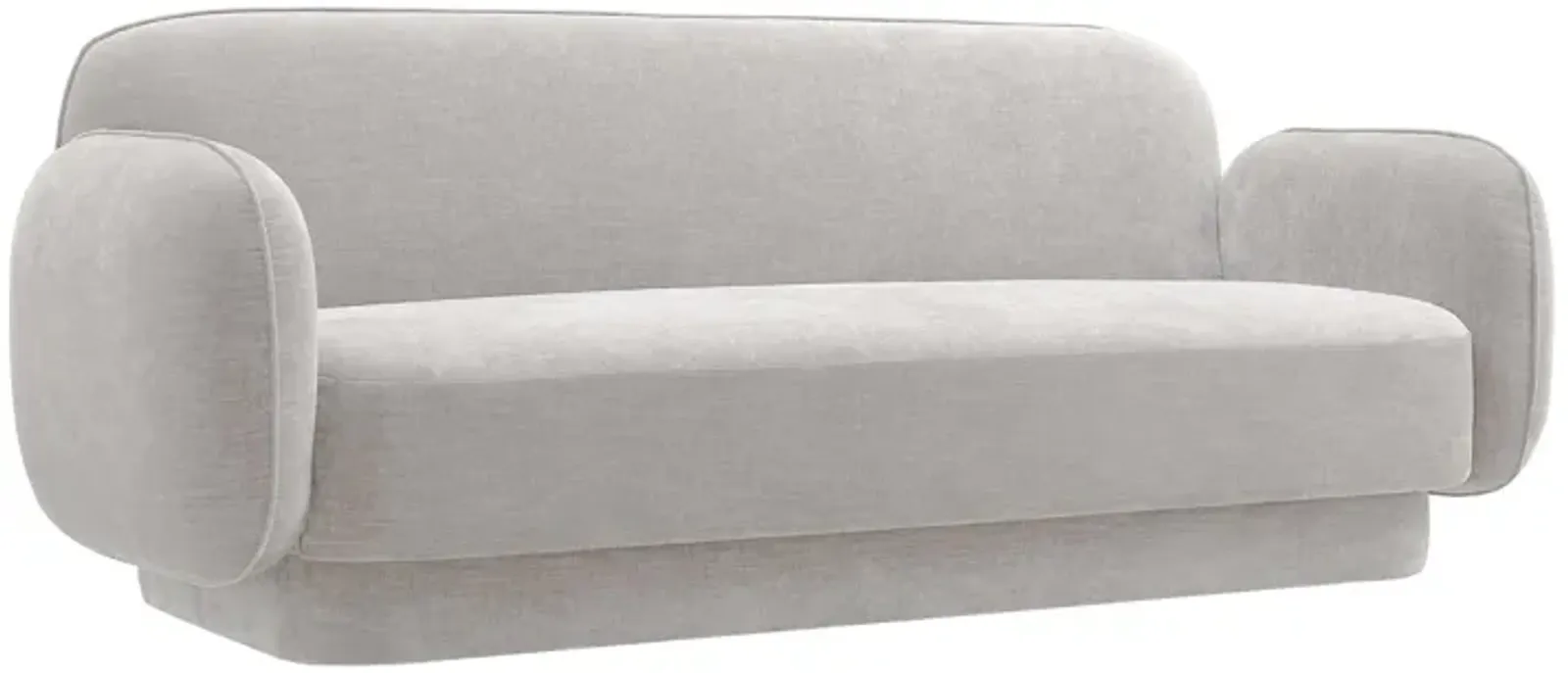 Kandor Stone Grey Textured Velvet Sofa