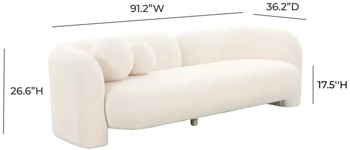 Amelie Cream Faux Fur Sofa