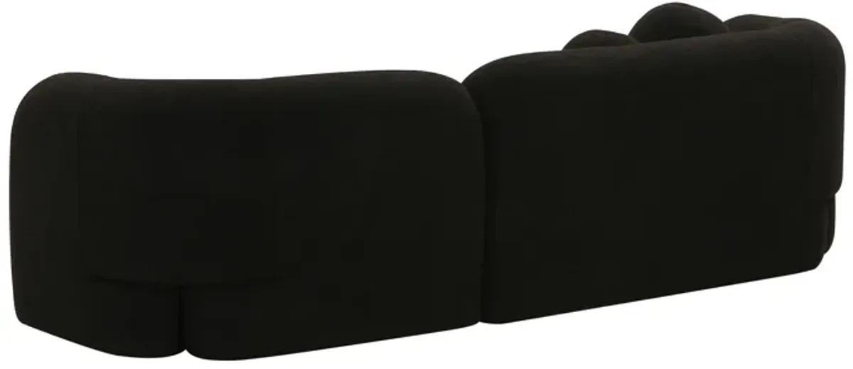 Amelie Black Faux Fur Sofa