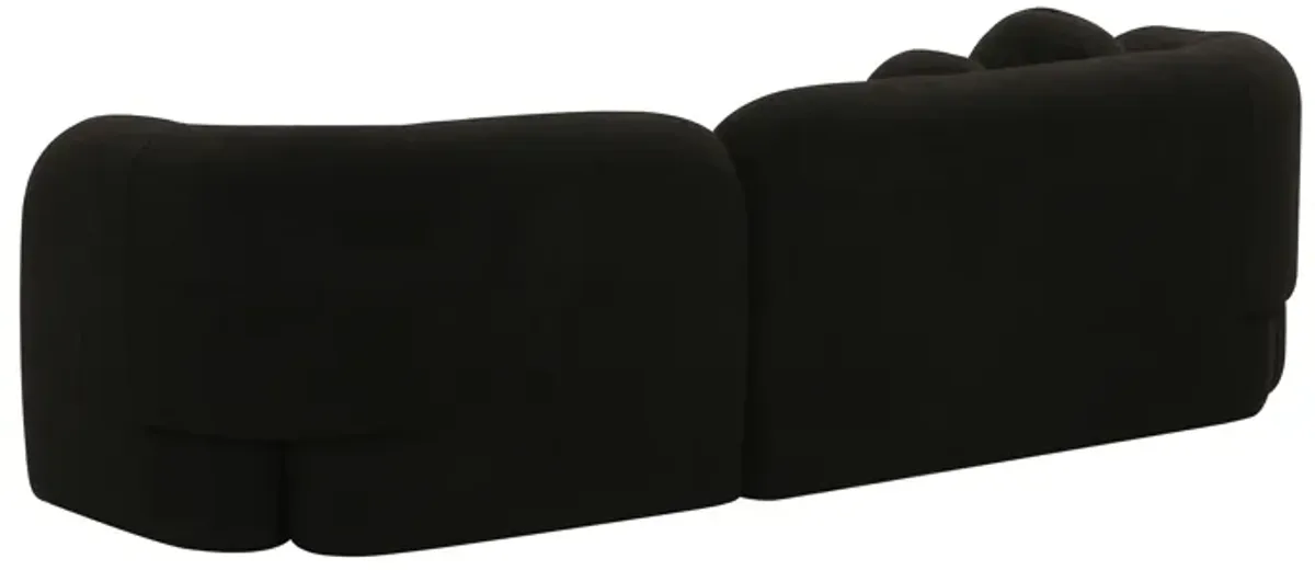 Amelie Black Faux Fur Sofa
