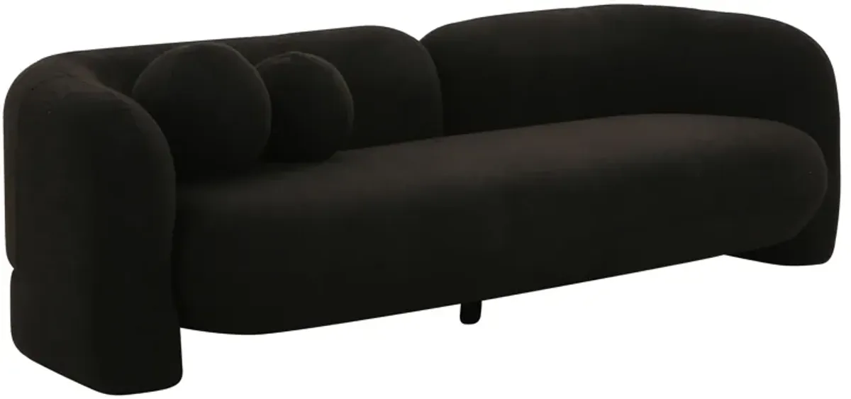 Amelie Black Faux Fur Sofa