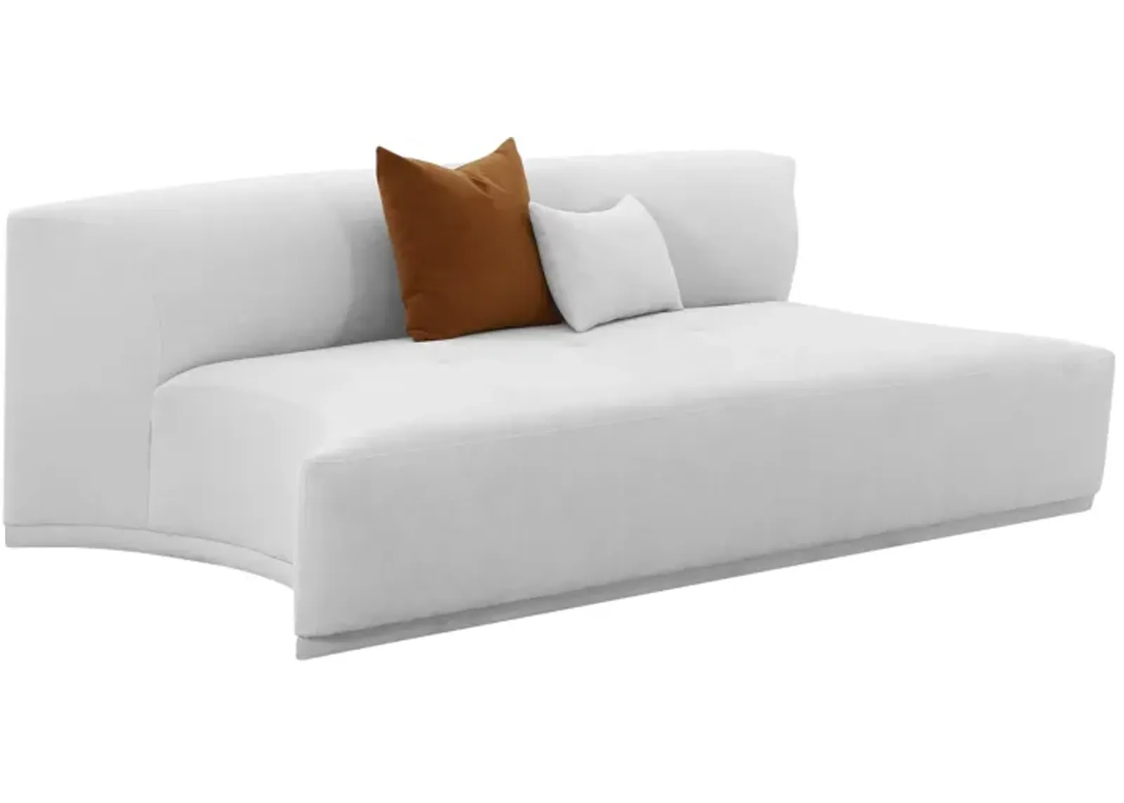 Fickle Grey Velvet Modular Armless Loveseat