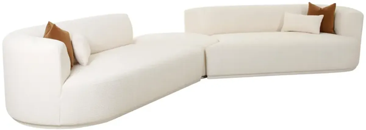 Fickle Cream Boucle 3-Piece Modular Sectional