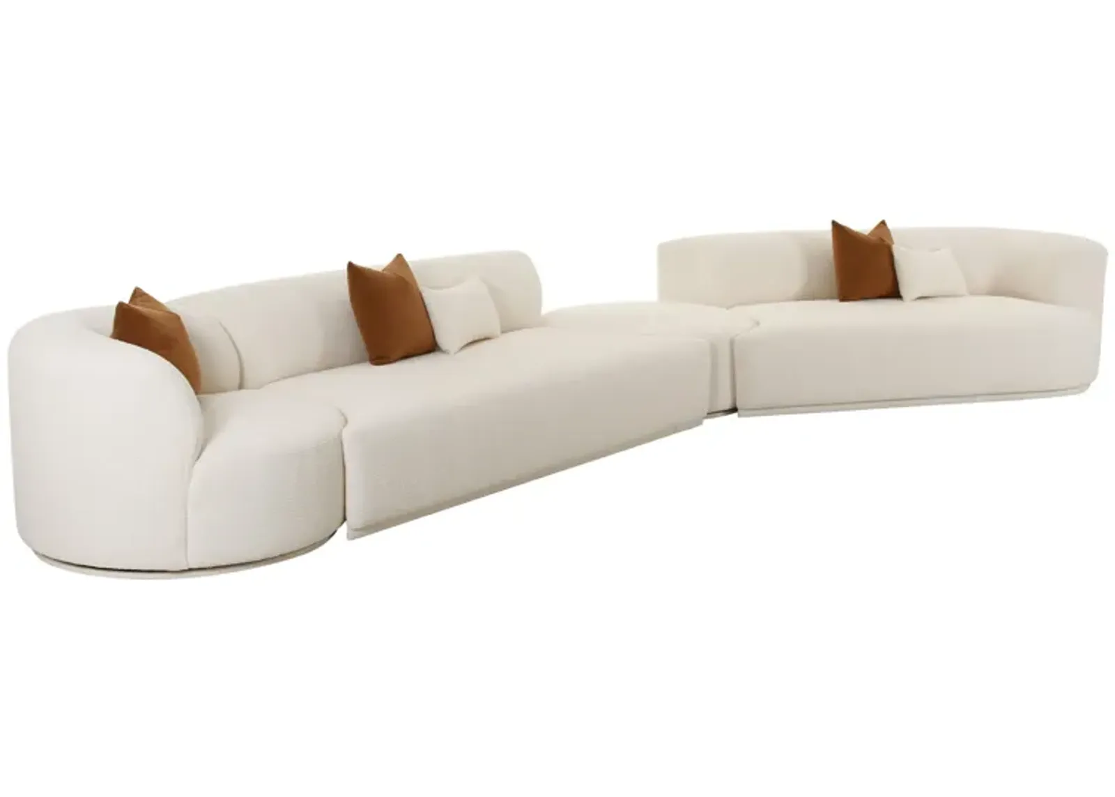 Fickle Cream Boucle 4-Piece Modular RAF Sectional