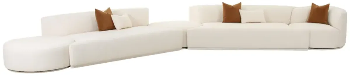 Fickle Cream Boucle 5-Piece Modular Chaise Sectional