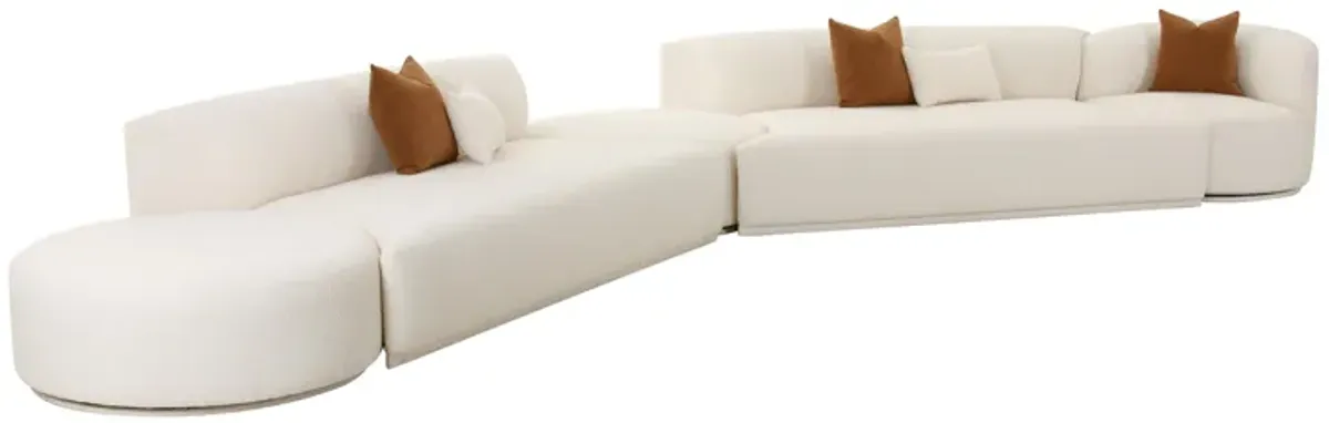 Fickle Cream Boucle 5-Piece Modular Chaise Sectional