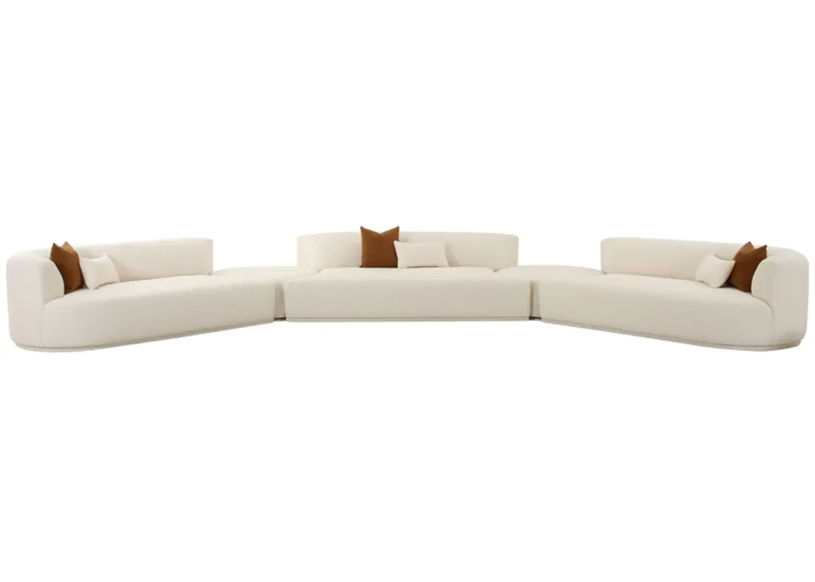 Fickle Cream Boucle 5-Piece Modular Sectional