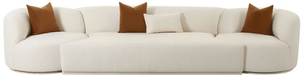 Fickle Cream Boucle 3-Piece Modular Sofa