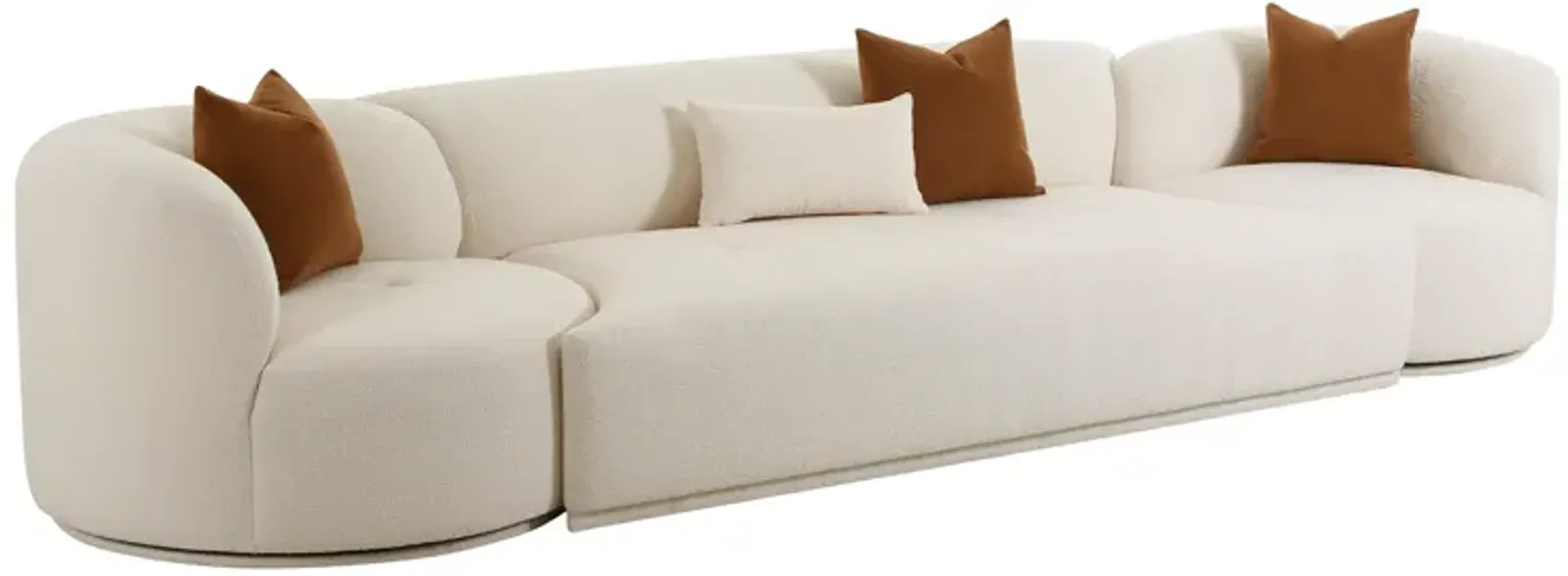 Fickle Cream Boucle 3-Piece Modular Sofa