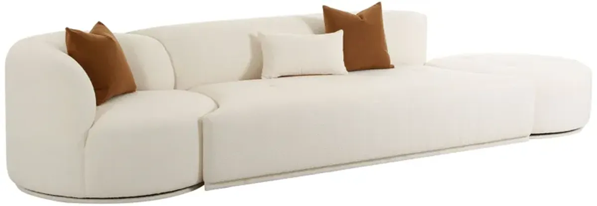 Fickle Cream Boucle 3-Piece Chaise Modular Sofa