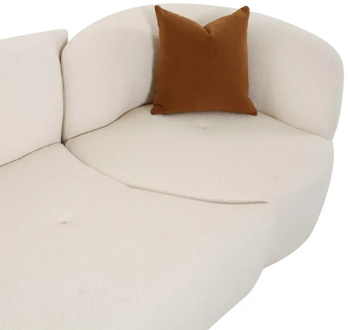 Fickle Cream Boucle 2-Piece Modular LAF Sofa