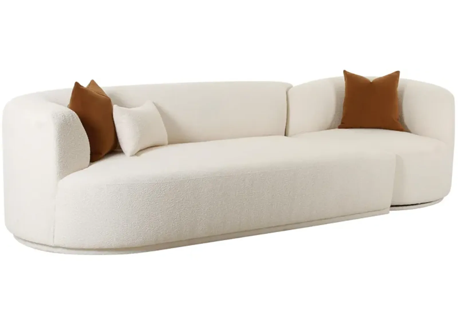 Fickle Cream Boucle 2-Piece Modular LAF Sofa