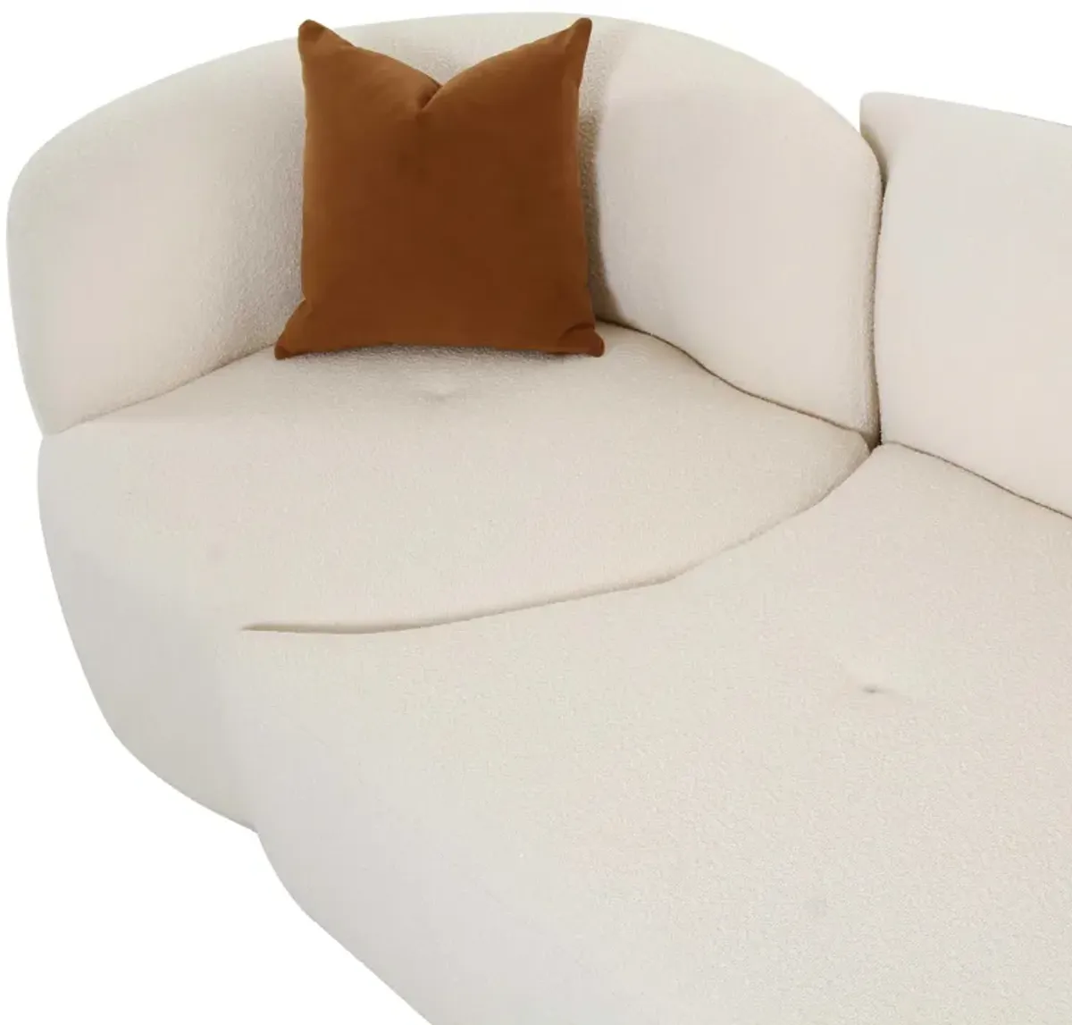 Fickle Cream Boucle 2-Piece Modular RAF Sofa