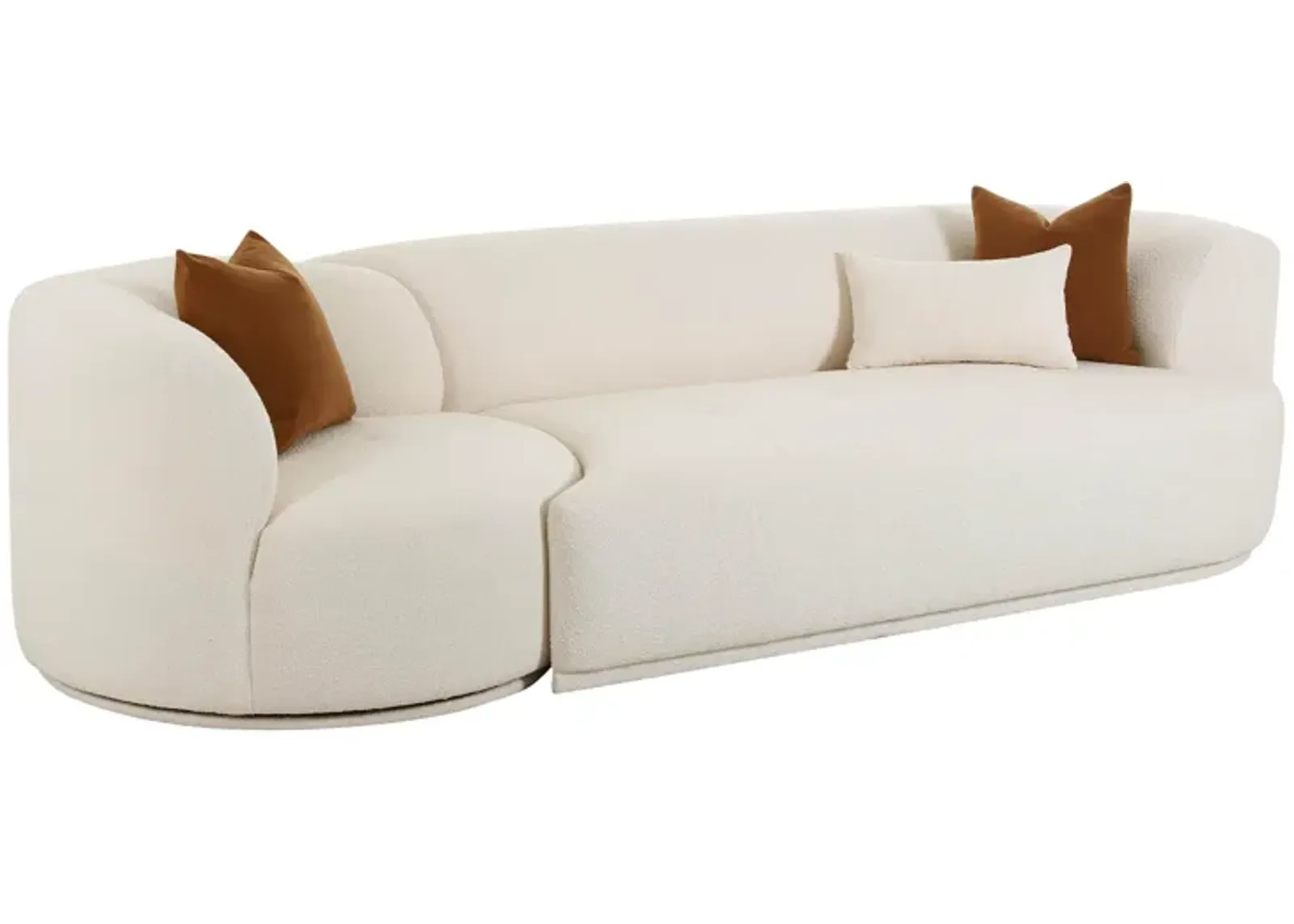 Fickle Cream Boucle 2-Piece Modular RAF Sofa