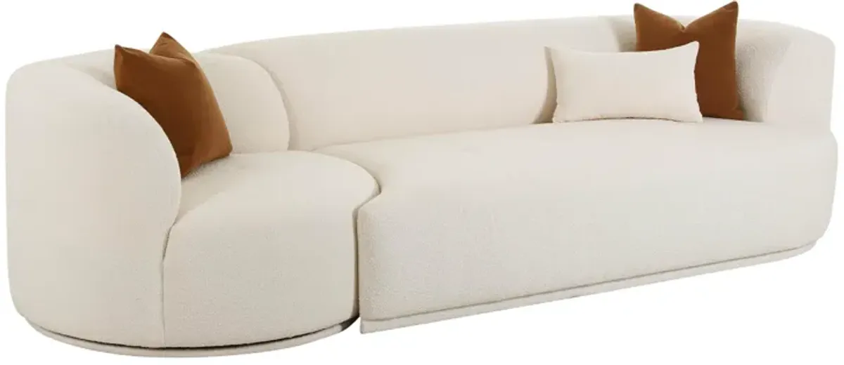 Fickle Cream Boucle 2-Piece Modular RAF Sofa