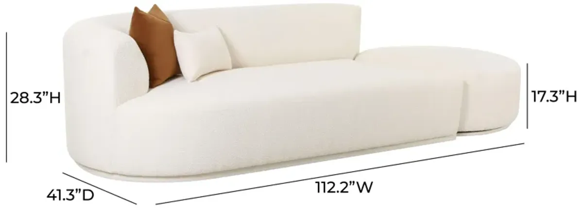 Fickle Cream Boucle 2-Piece Chaise Modular LAF Sofa