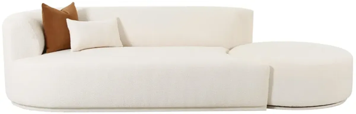 Fickle Cream Boucle 2-Piece Chaise Modular LAF Sofa