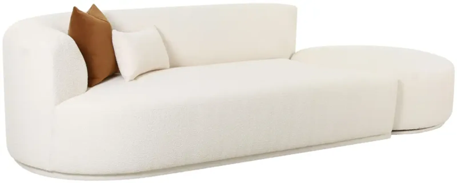 Fickle Cream Boucle 2-Piece Chaise Modular LAF Sofa