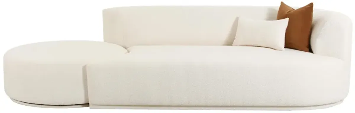 Fickle Cream Boucle 2-Piece Chaise Modular RAF Sofa