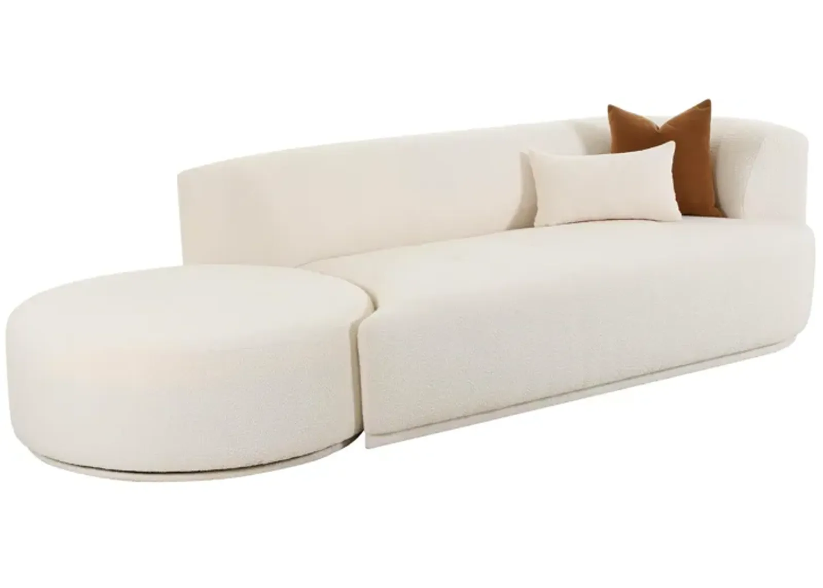 Fickle Cream Boucle 2-Piece Chaise Modular RAF Sofa