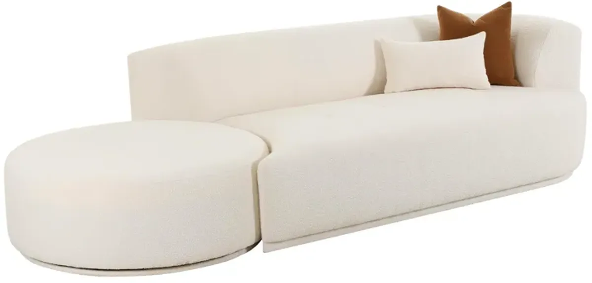 Fickle Cream Boucle 2-Piece Chaise Modular RAF Sofa