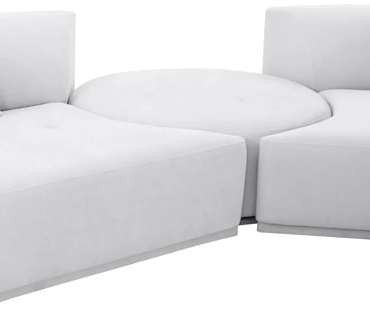 Fickle Grey Velvet 5-Piece Modular Chaise Sectional