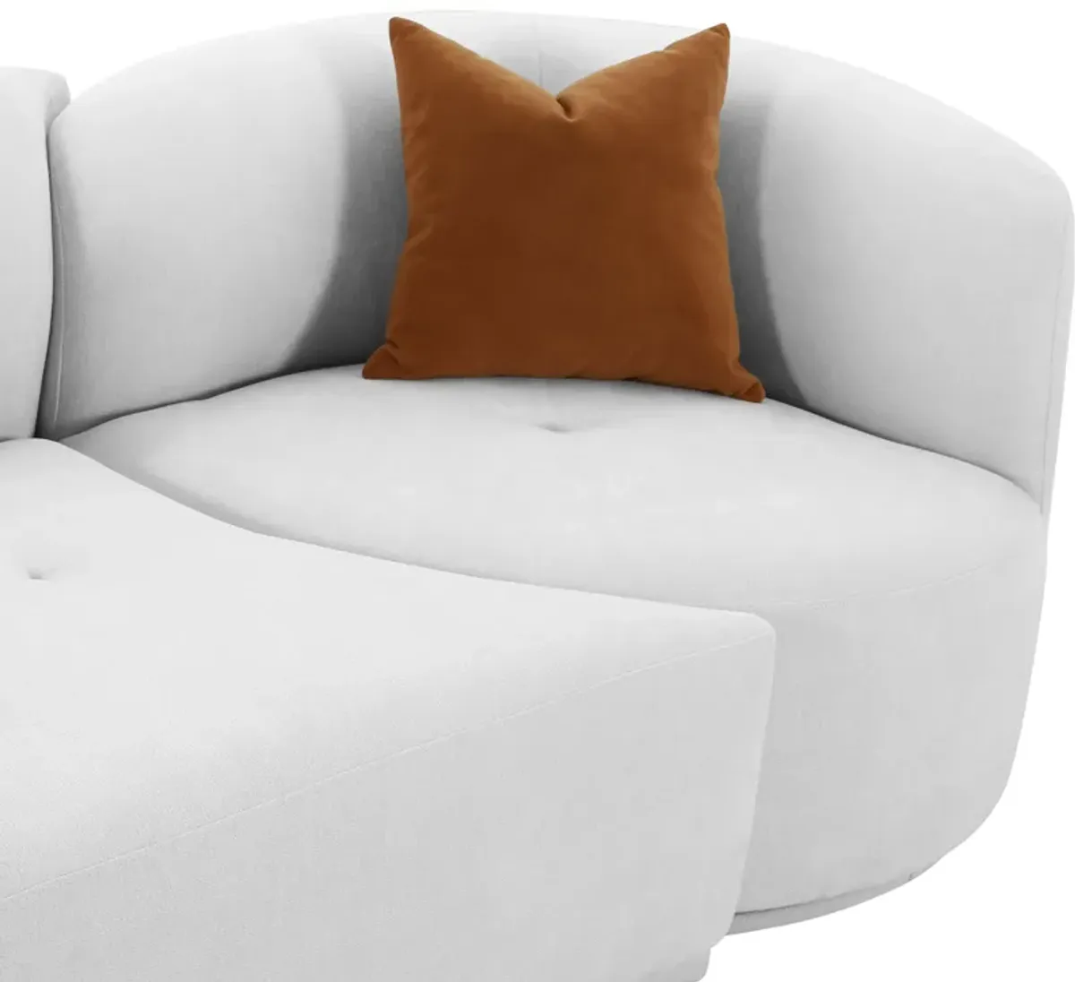 Fickle Grey Velvet 2-Piece Modular LAF Sofa