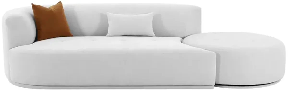 Fickle Grey Velvet 2-Piece Chaise Modular LAF Sofa