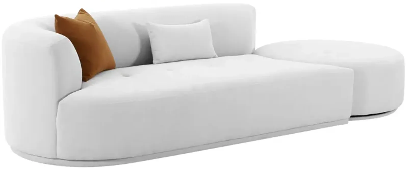 Fickle Grey Velvet 2-Piece Chaise Modular LAF Sofa