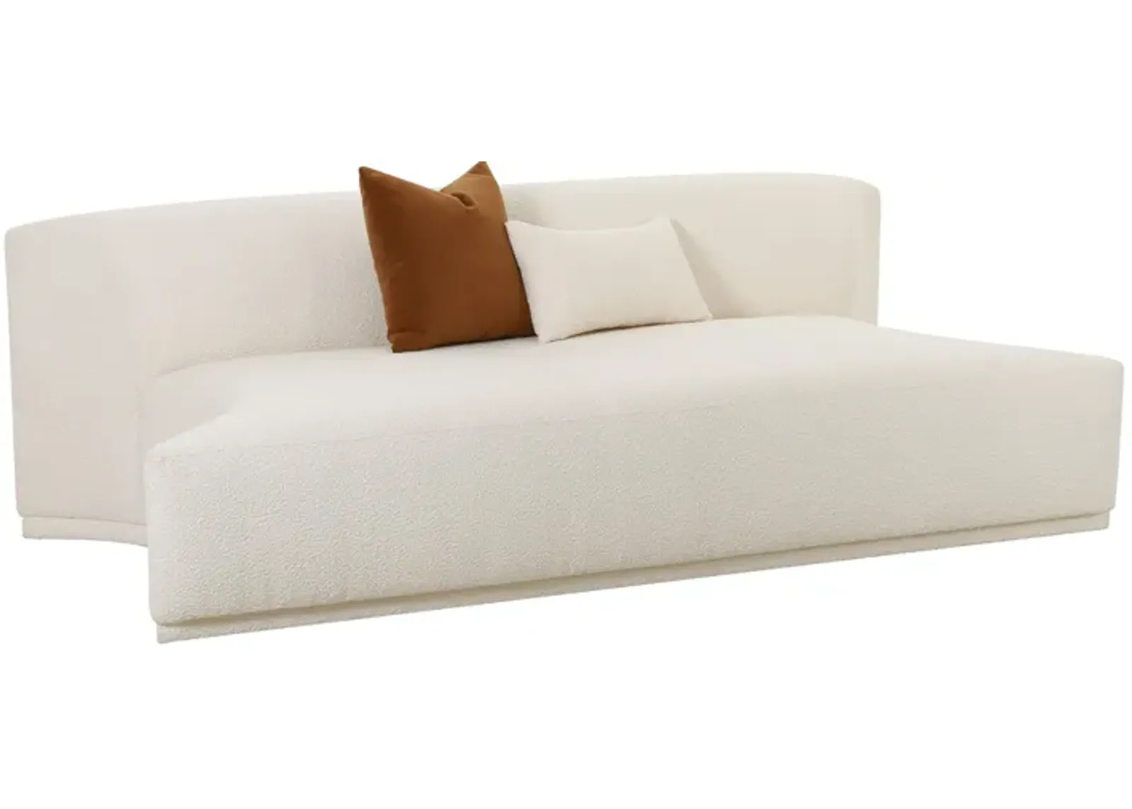 Fickle Cream Boucle Modular Armless Loveseat