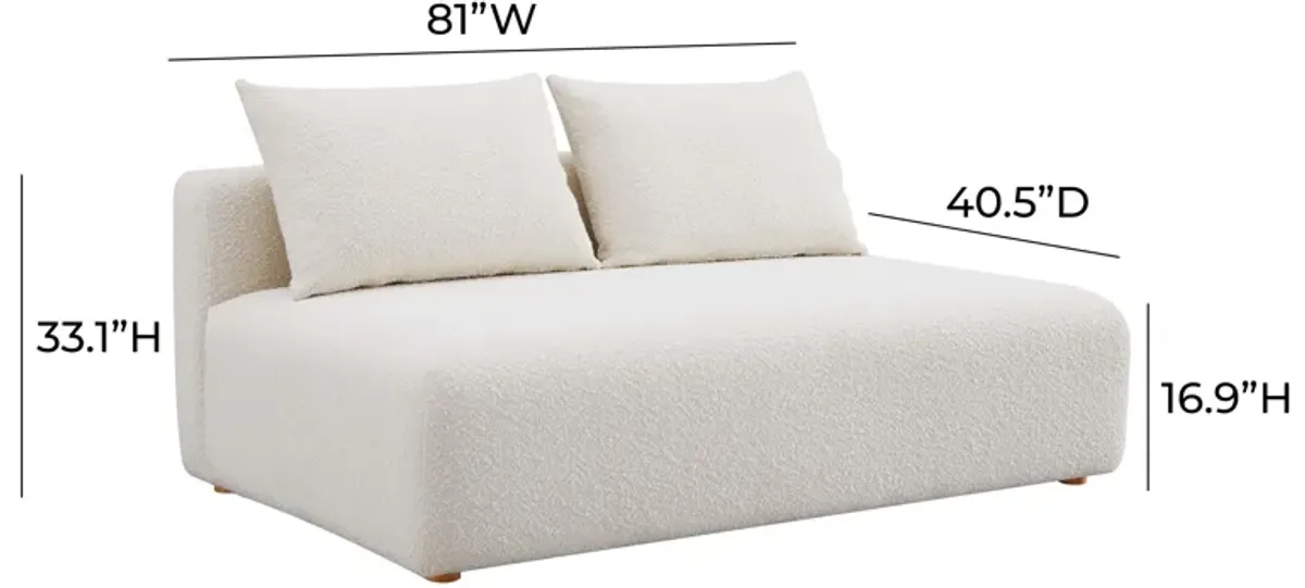 Hangover Cream Boucle Modular Loveseat