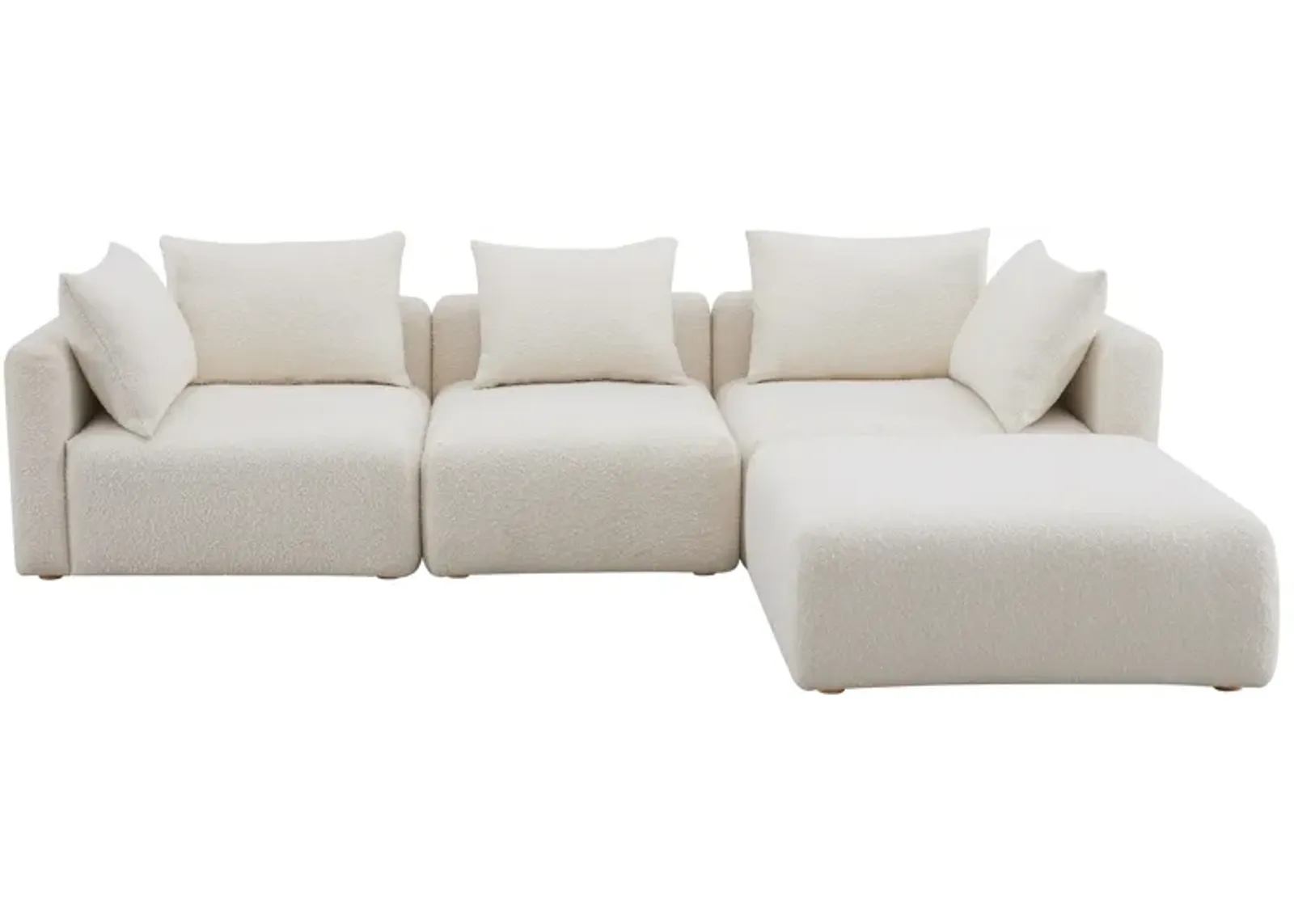 Hangover Cream Boucle 4-Piece Modular Sectional