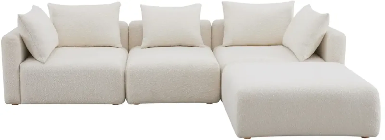 Hangover Cream Boucle 4-Piece Modular Sectional