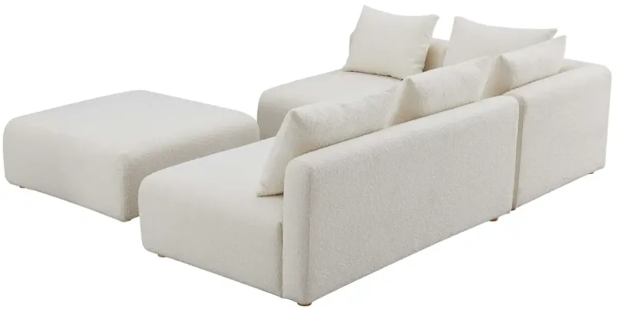 Hangover Cream Boucle 4-Piece Modular Chaise Sectional