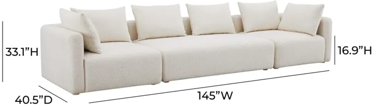 Hangover Cream Boucle 145" Long Sofa