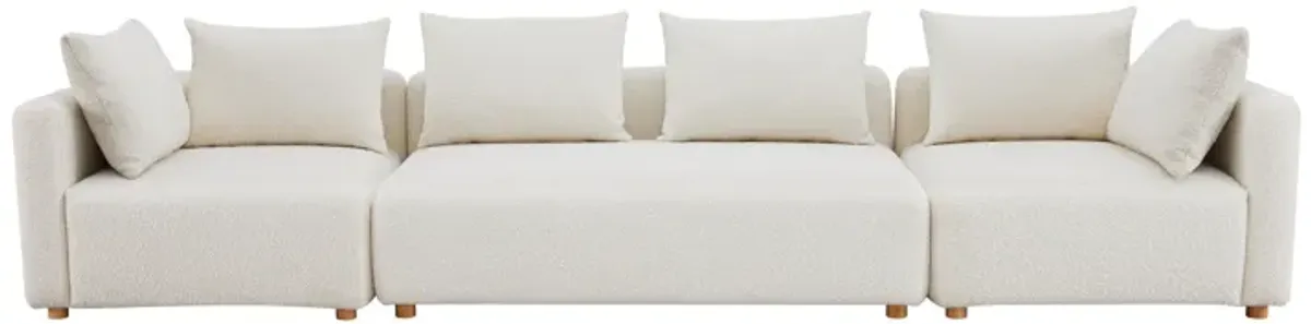 Hangover Cream Boucle 145 inch Long Sofa