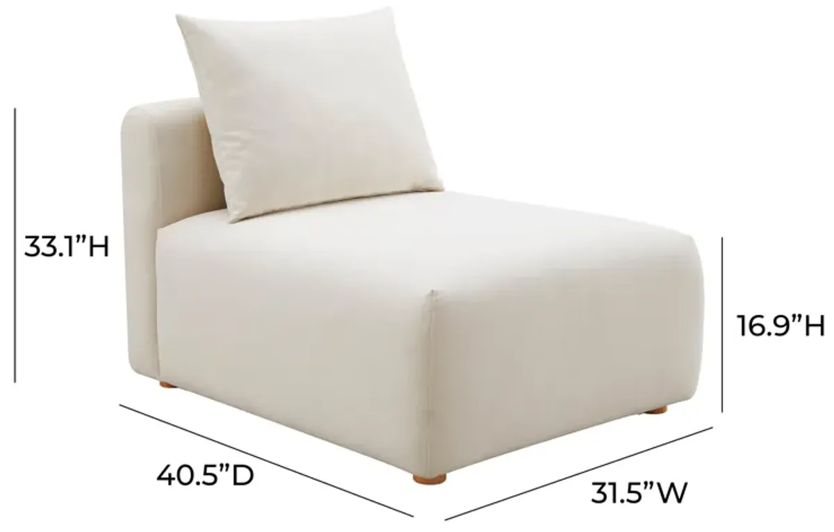 Hangover Cream Performance Linen Modular Armless Chair