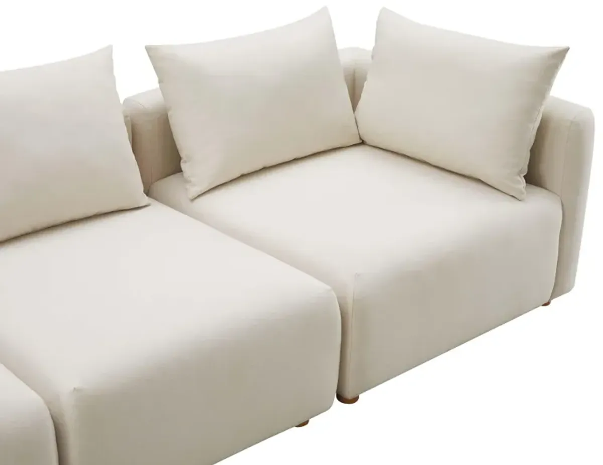 Hangover Cream Performance Linen 4-Piece Modular Sectional