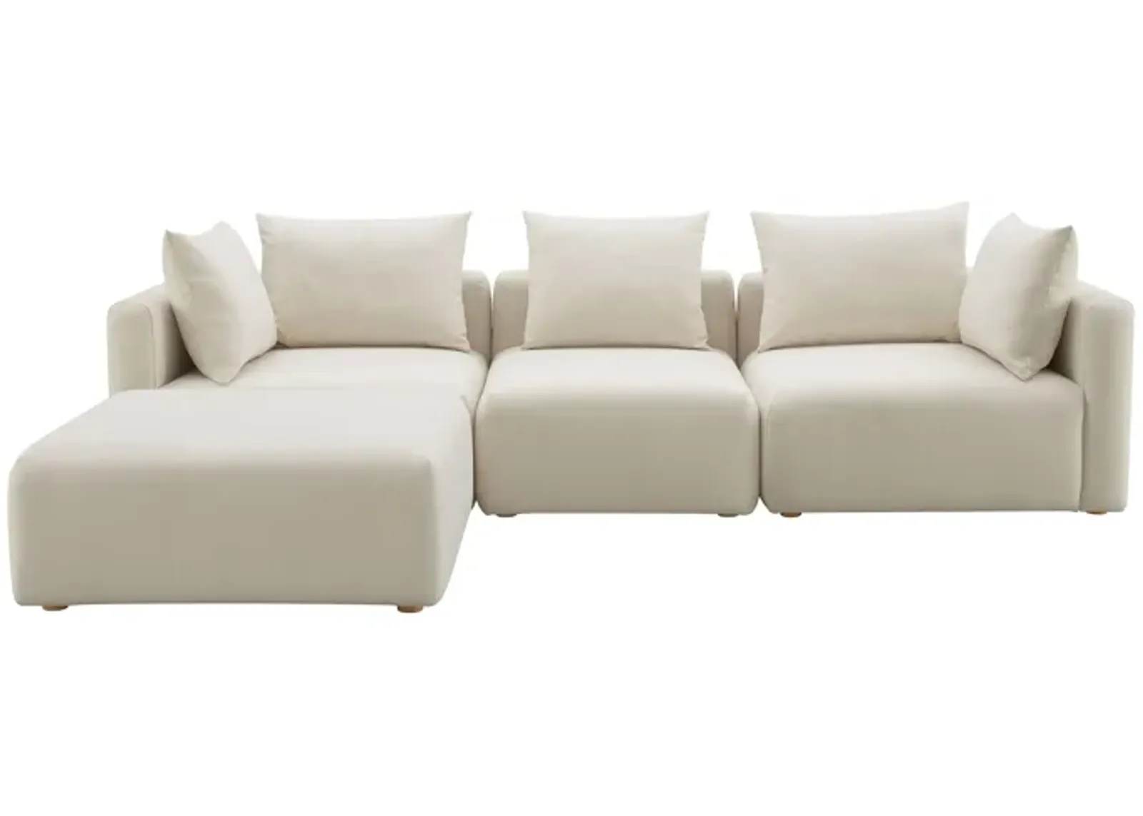 Hangover Cream Performance Linen 4-Piece Modular Sectional