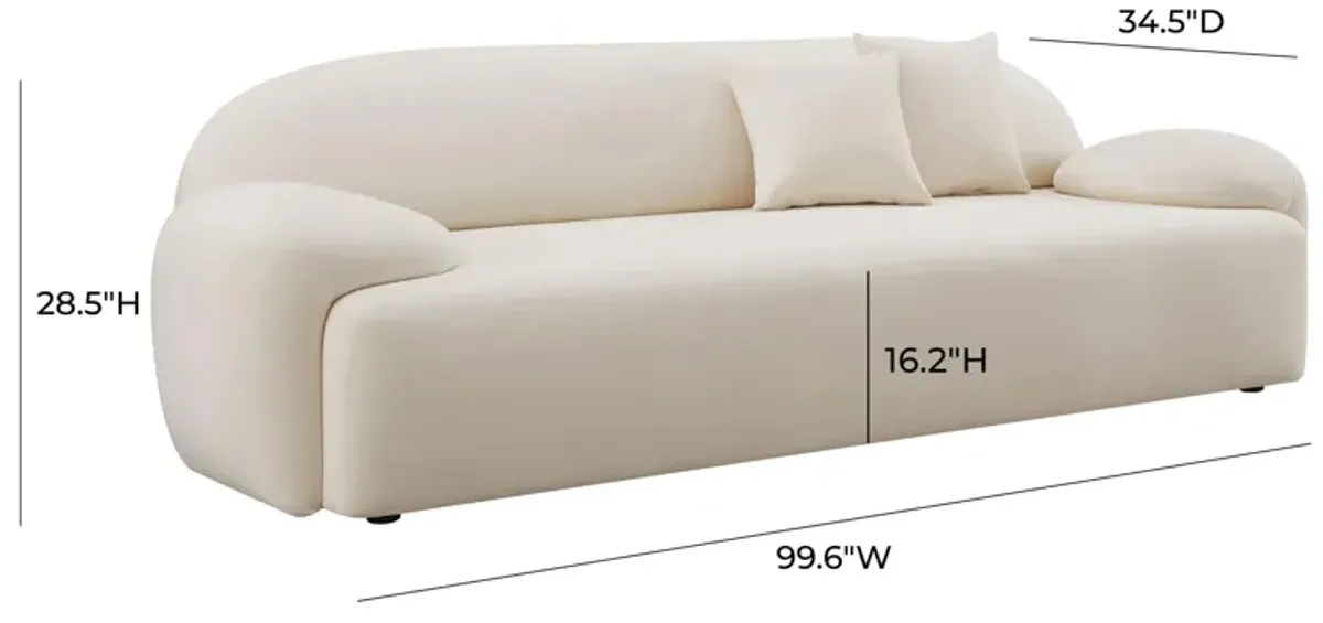 Allegra Cream Velvet Sofa