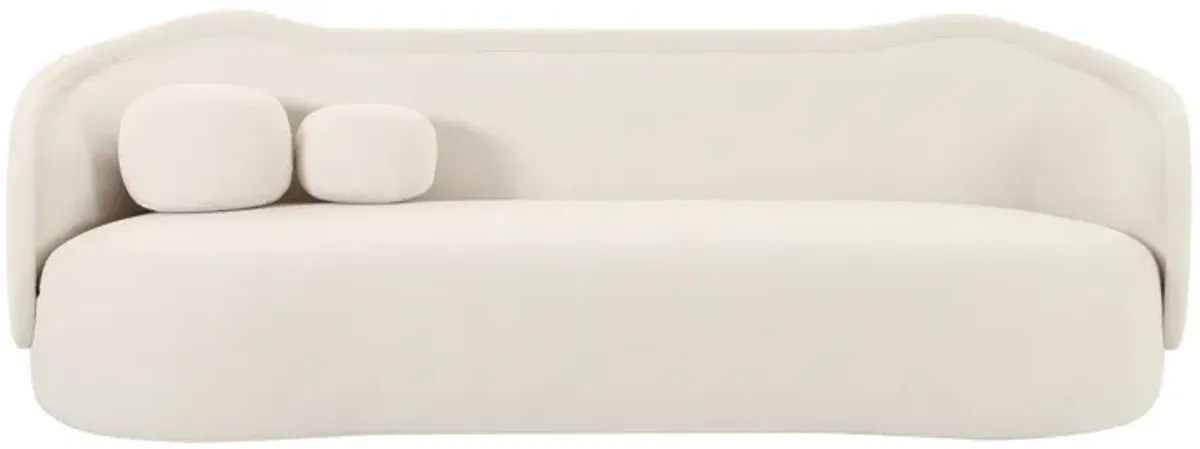 Circe Cream Textured Velvet Sofa