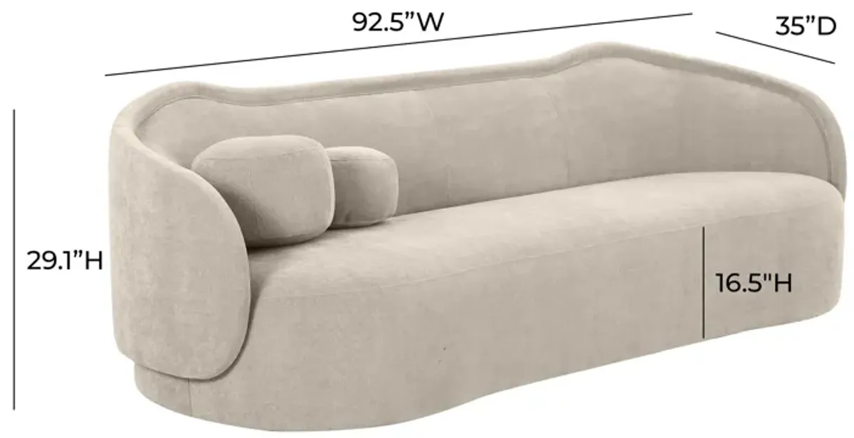 Circe Taupe Textured Velvet Sofa