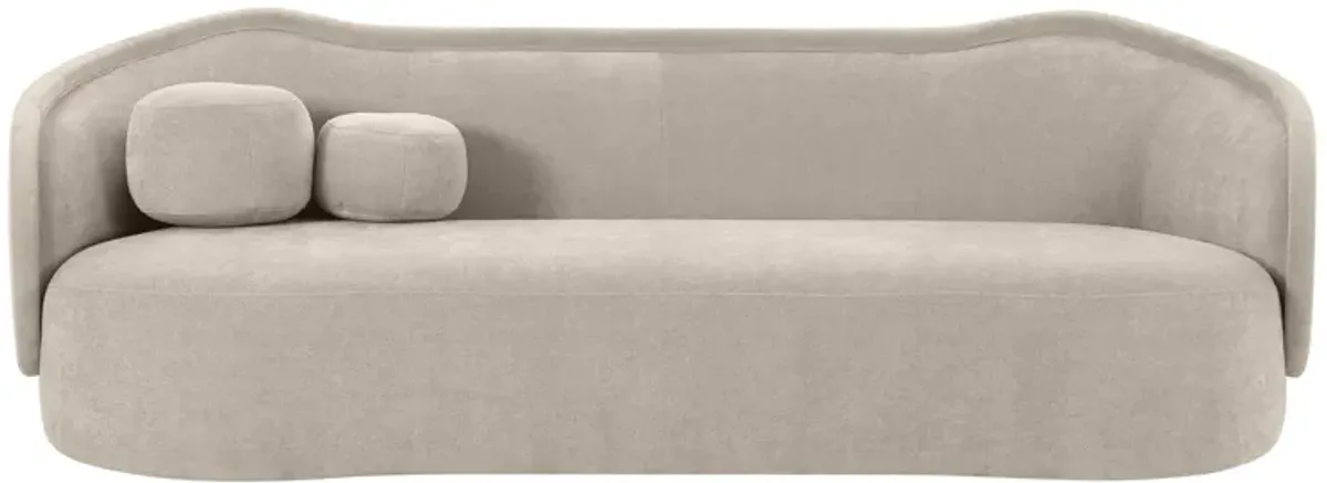 Circe Taupe Textured Velvet Sofa