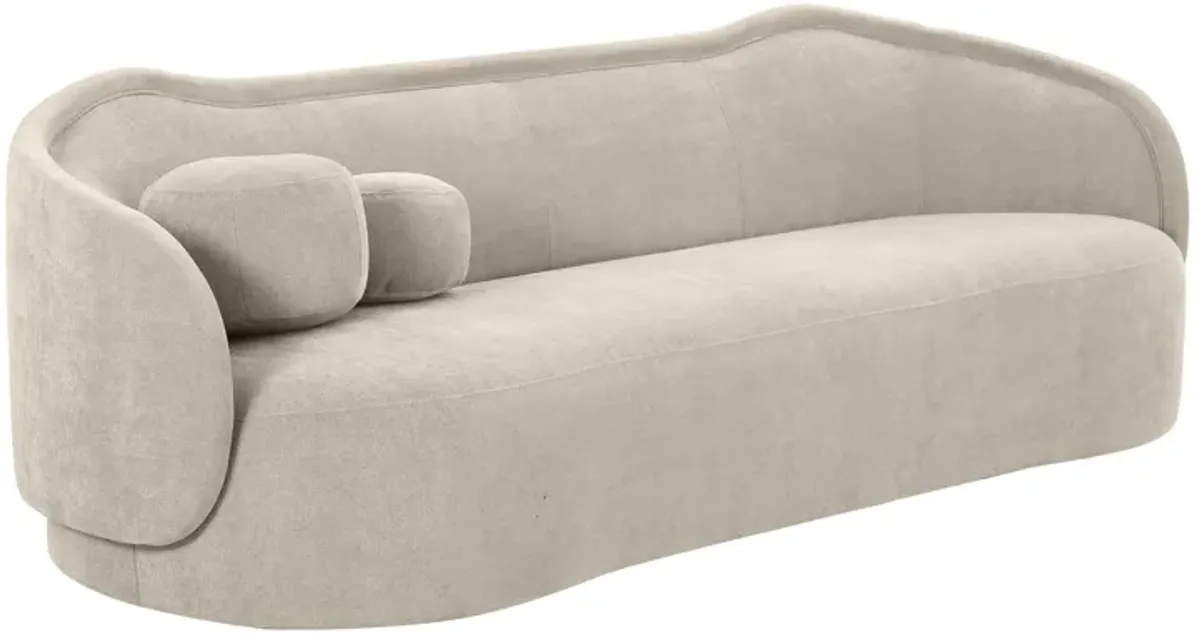 Circe Taupe Textured Velvet Sofa