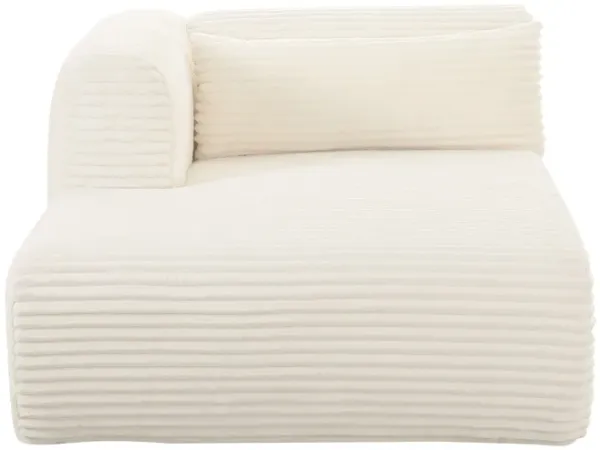 Tarra Fluffy Oversized Cream Corduroy Modular LAF Chaise