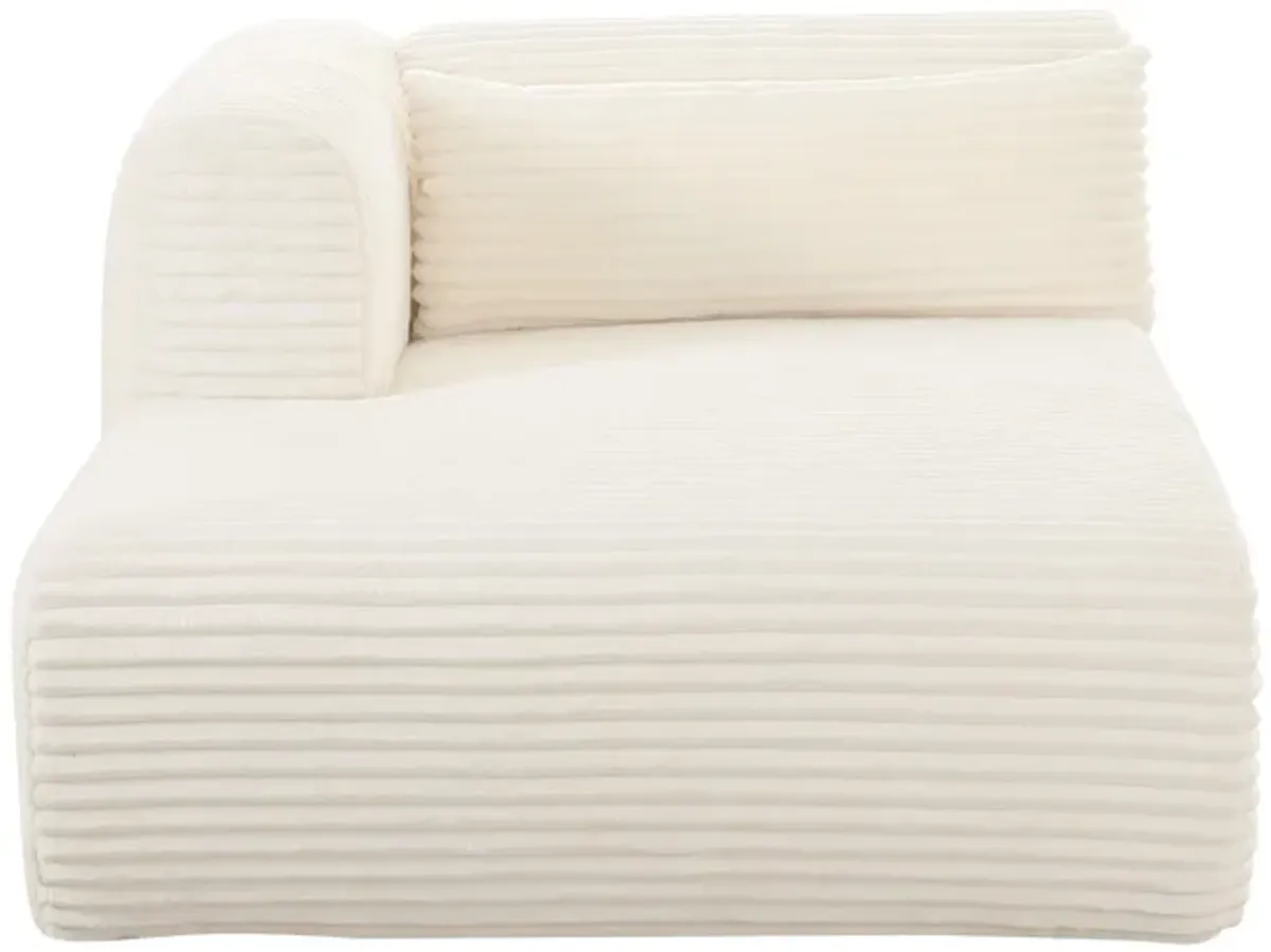 Tarra Fluffy Oversized Cream Corduroy Modular LAF Chaise