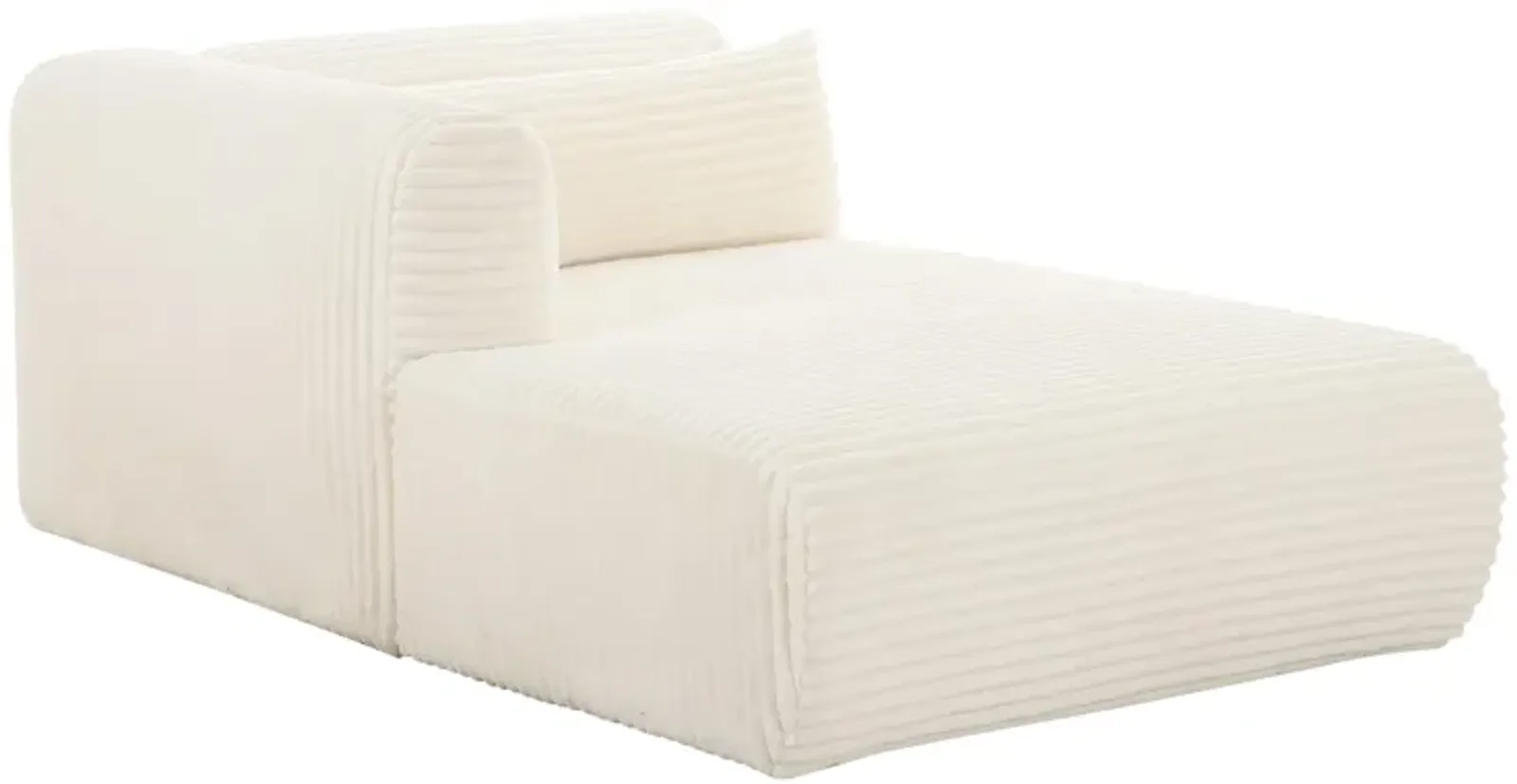 Tarra Fluffy Oversized Cream Corduroy Modular LAF Chaise