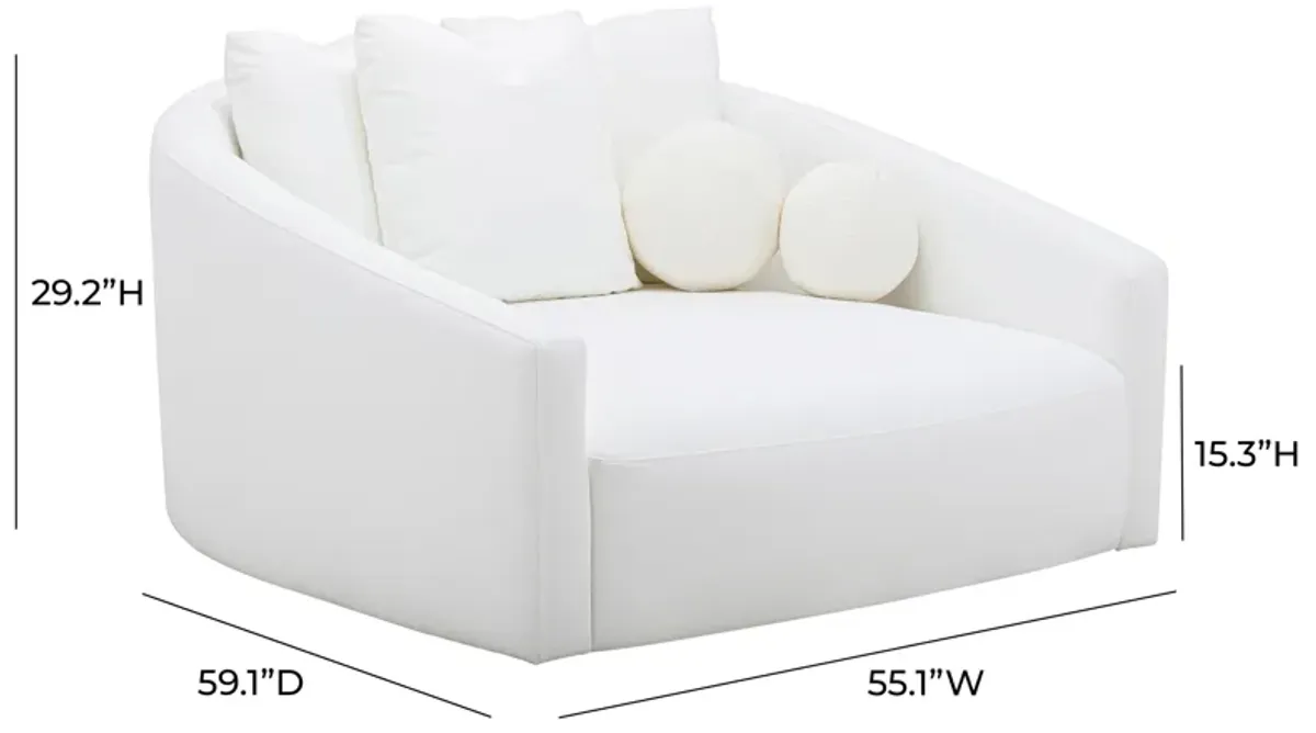 Hanim Cream Performance Fabric Daybed