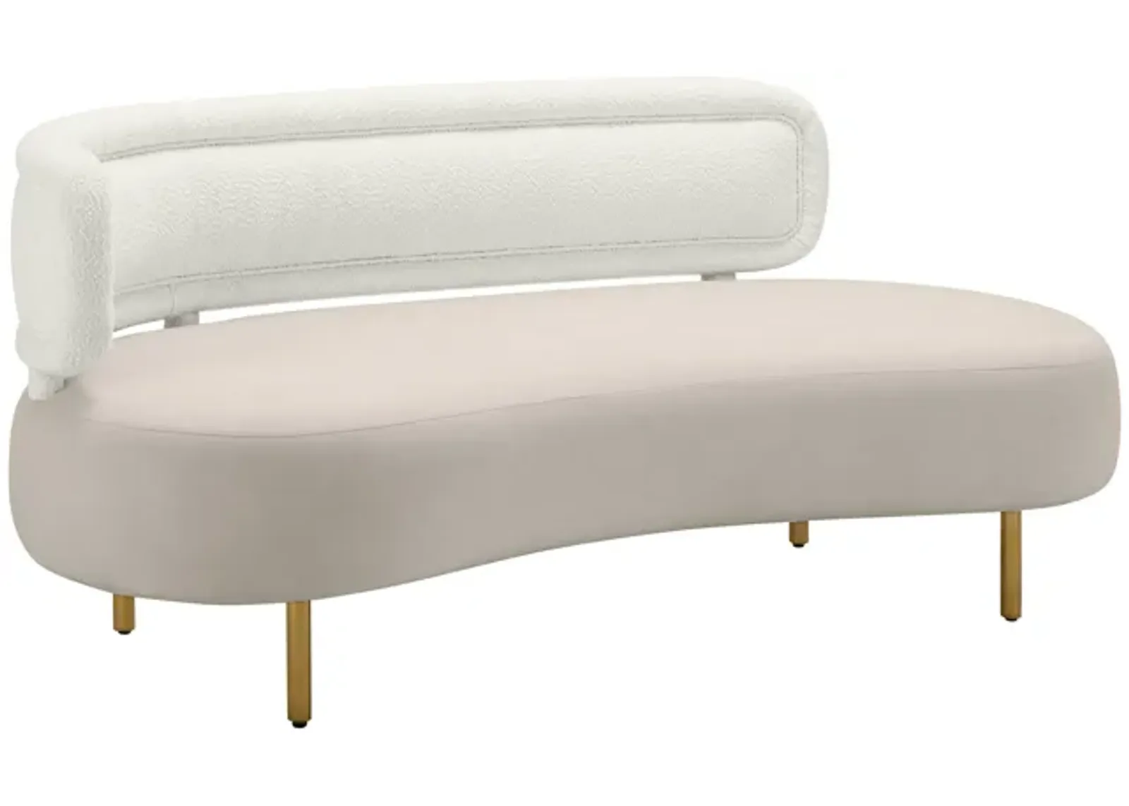 Tischa Cream Boucle & Grey Velvet Sofa